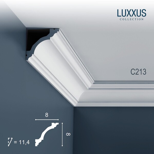 C213 Orac Decor Luxxus карниз потолочный плинтус из полиуретана под покраску 80*80 мм