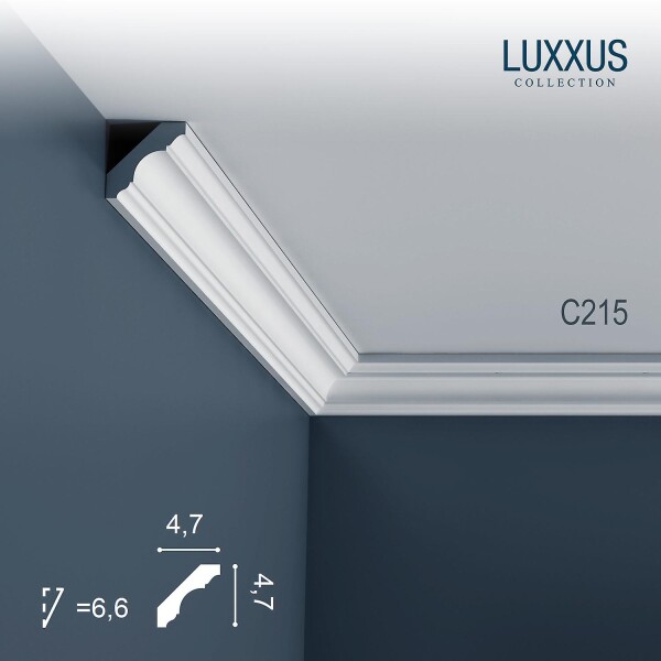 C215 Orac Decor Luxxus карниз потолочный плинтус из полиуретана гладкий 47*47*2000 мм
