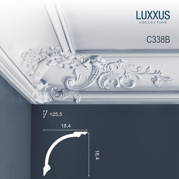 C338B Orac Decor Luxxus карниз потолочный плинтус из полиуретана