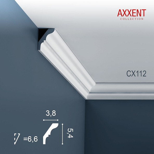 CX112 Orac Decor Axxent карниз потолочный плинтус из дюрополимера 54*38*2000 мм