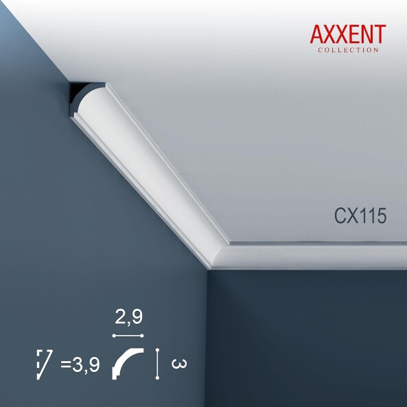 CX115 Orac Decor Axxent карниз потолочный плинтус из дюрополимера