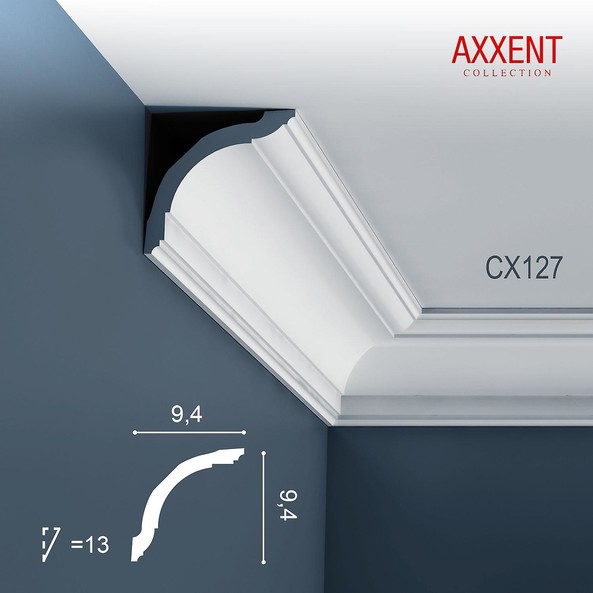 CX127 Orac Decor Axxent карниз потолочный плинтус из дюрополимера 94*94*2000 мм