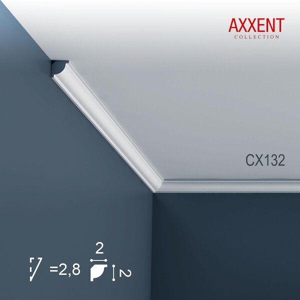 CX132 Orac Decor Axxent карниз потолочный плинтус из дюрополимера 20*20*2000 мм