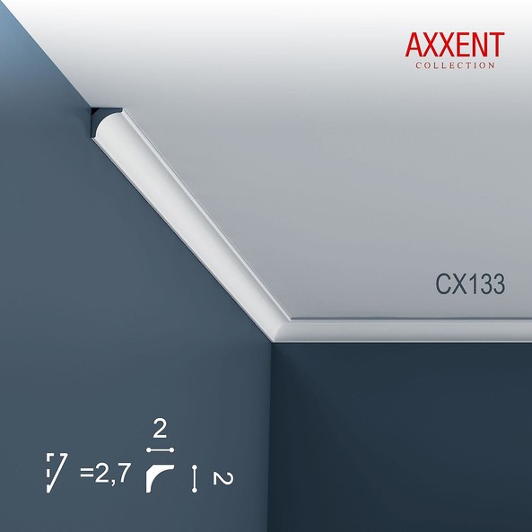 CX133 Orac Decor Axxent карниз потолочный плинтус из дюрополимера 20*20*2000 мм