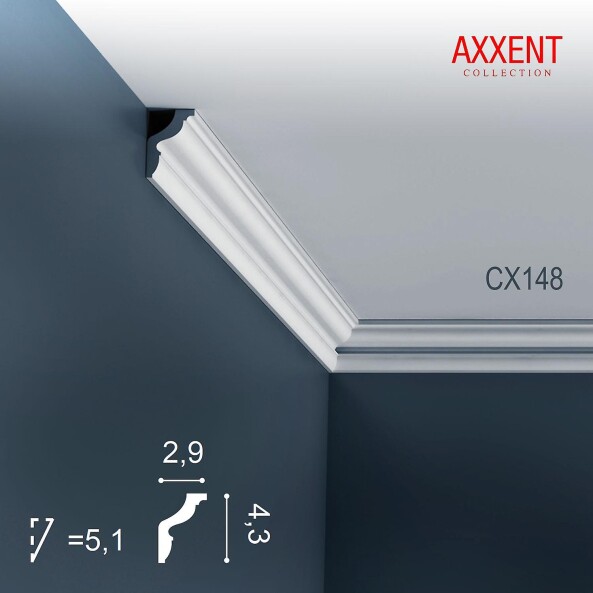 CX148 Orac Decor Axxent карниз потолочный плинтус из дюрополимера