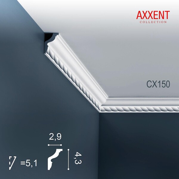CX150 Orac Decor Axxent карниз потолочный плинтус из дюрополимера