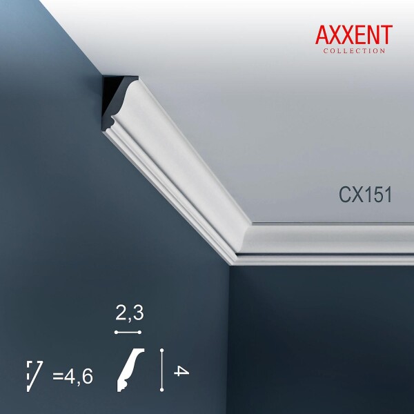CX151 Orac Decor Axxent карниз потолочный плинтус из дюрополимера
