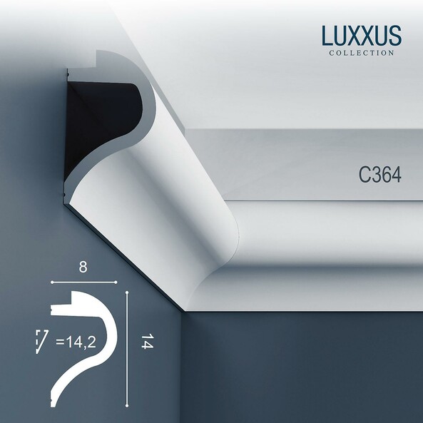 C364 Orac Decor Luxxus карниз потолочный плинтус под скрытое освещение из полиуретана