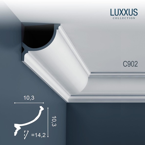 C902 Orac Decor Luxxus карниз потолочный плинтус под скрытое освещение из полиуретана