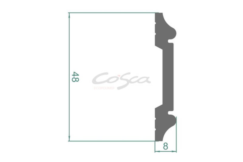 MX006 Cosca молдинг настенный из экополимера 48*8 мм