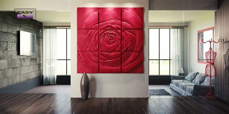 М-0044 Дизайнерское панно из гипса Rose Artpole