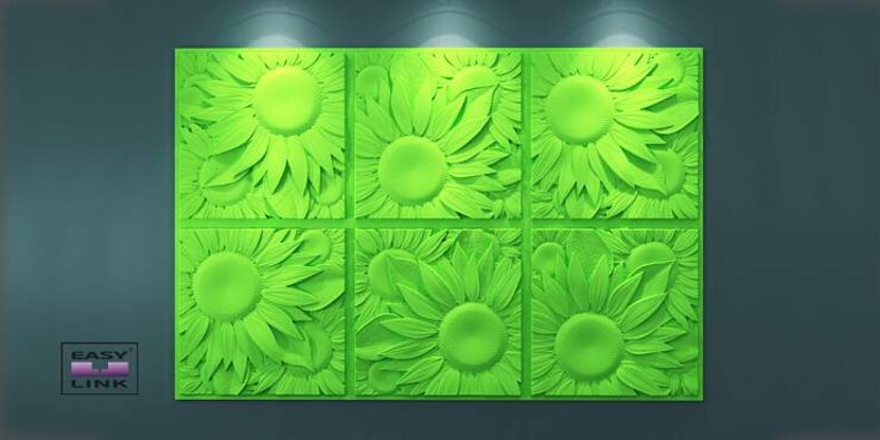 M-0046 Дизайнерская панель 3D из гипса Sunflower Artpole