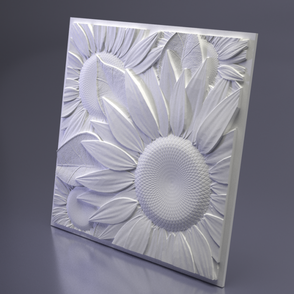 M-0046 Дизайнерская панель 3D из гипса Sunflower Artpole