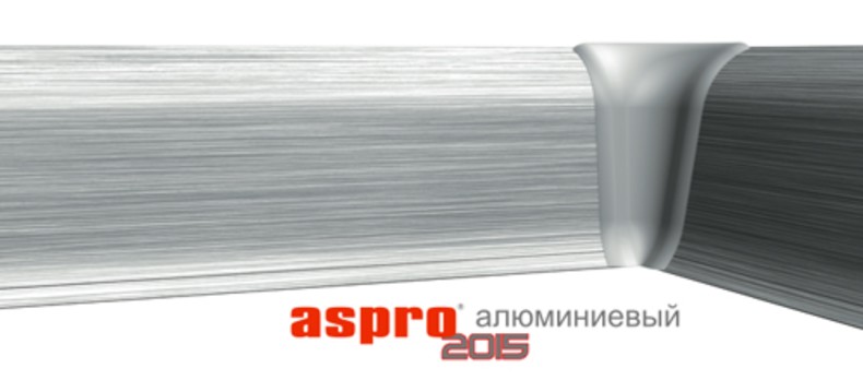 A-5ZLCO-A0 Плинтус на базе из ПВХ алюминиевый серебро Aspro Midas
