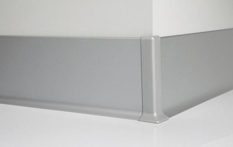 90/(4;5;6;7;8;10)E Внешний угол ПВХ для Плинтуса алюминиевого анодированного матовое серебро Profilpas