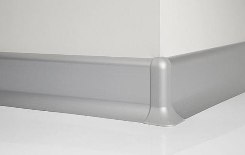 98/7E Внешний угол ПВХ для Плинтуса алюминиевого анодированного матовое серебро Profilpas