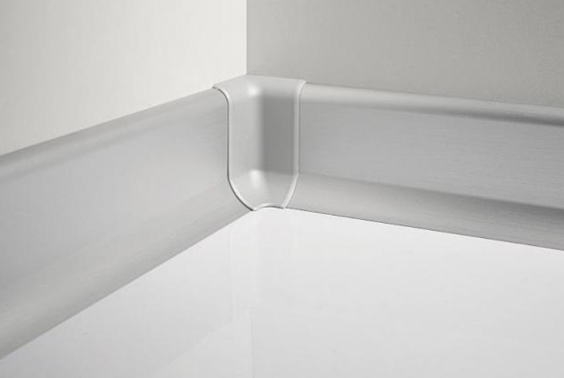 98/7I Внутренний угол ПВХ для Плинтуса алюминиевого анодированного матовое серебро Profilpas
