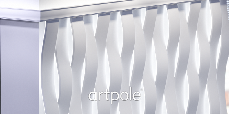 М-0070 SURF Artpole Дизайнерская панель 3D LED из гипса с подсветкой