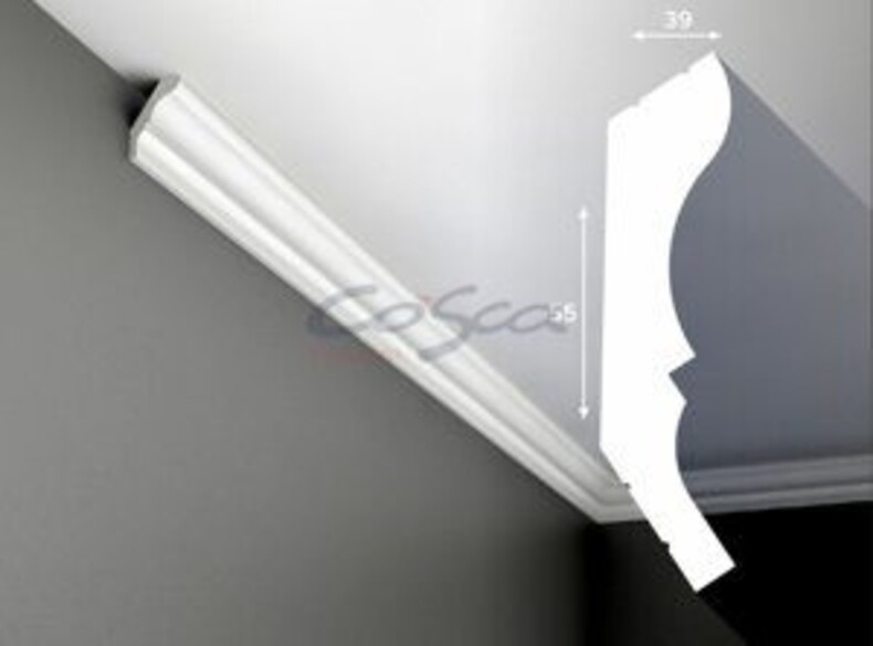 KX029 Cosca карниз потолочный плинтус из экополимера 55*39 мм
