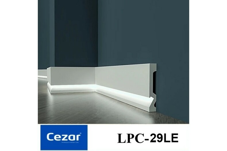 LPC29LE LED Cezar Elegance напольный плинтус из полистирола под покраску 99*16 мм